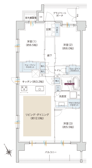 グラディス港北ニュータウン Aタイプ 間取り マンション 一戸建て 理想の間取り探し