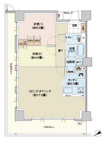 ノブレス湘南藤沢センタースクエア A Type メニュー1 間取り マンション 一戸建て 理想の間取り探し