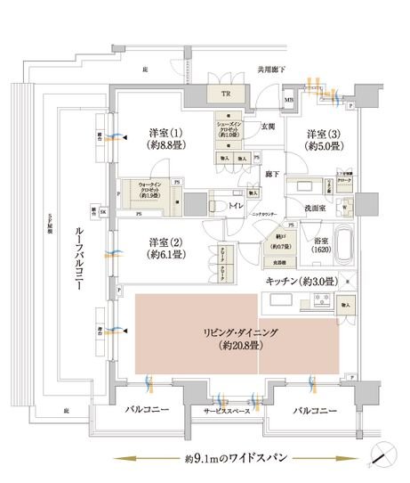 パークホームズ山王二丁目 ザ レジデンス Jタイプ 間取り マンション 一戸建て 理想の間取り探し