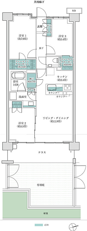 蘆花公園ザ レジデンス フォレストコート Type F75ag 間取り マンション 一戸建て 理想の間取り探し