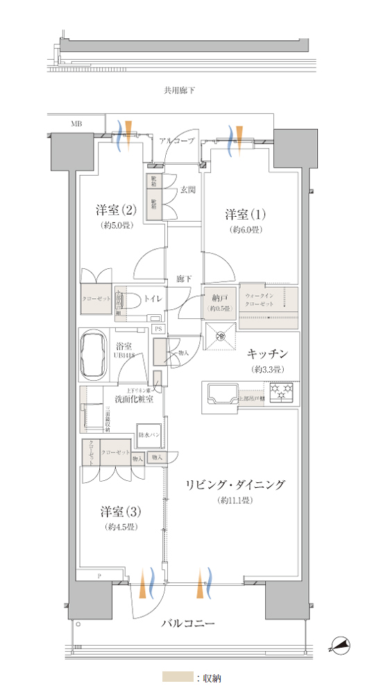 プラウド港北センター北 タイプi 間取り マンション 一戸建て 理想の間取り探し